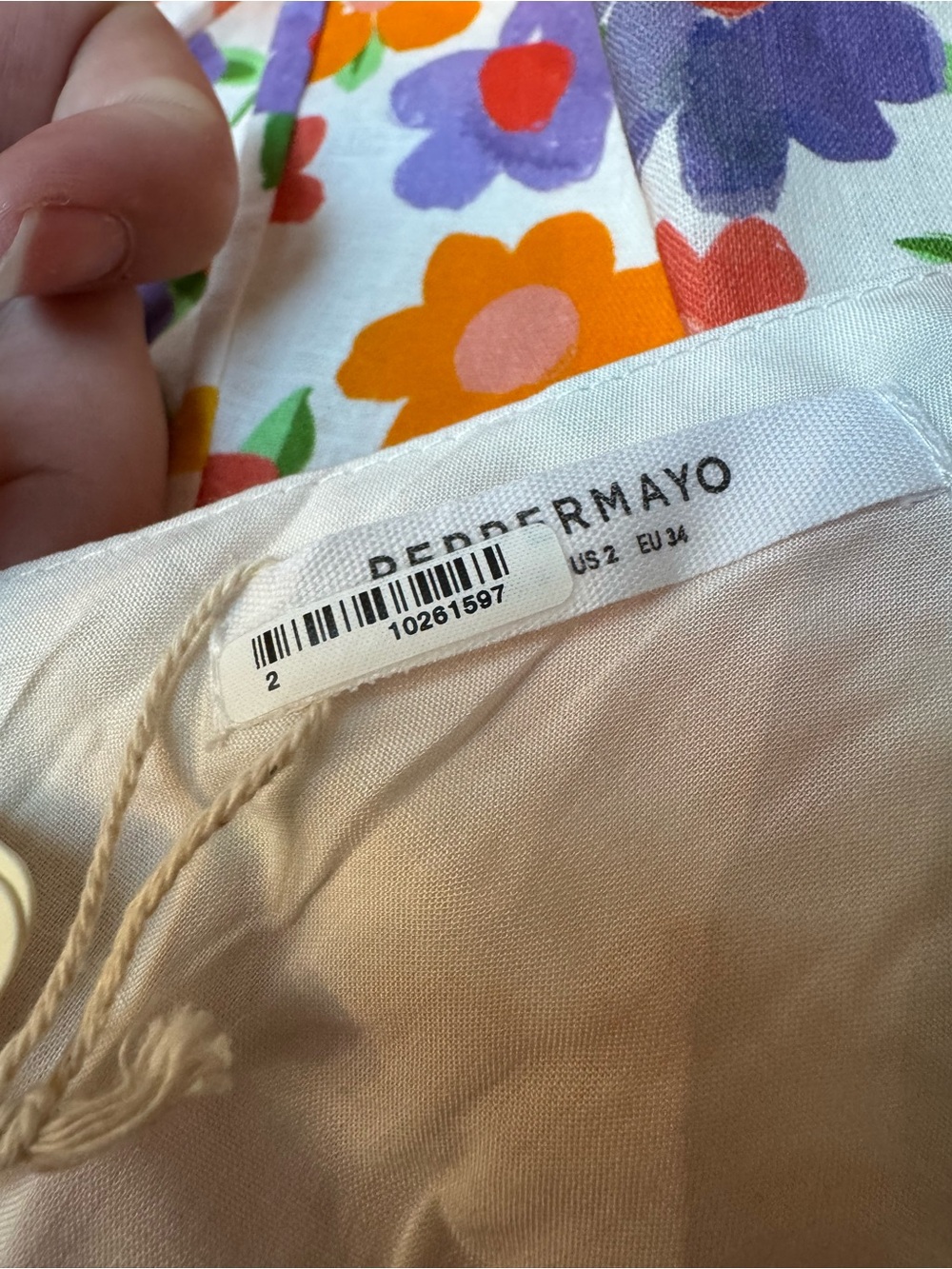 PepperMayo Women's Monday Margs Floral Linen Blend Mini Dress in Blooming Size 2 - Picture 9 of 11